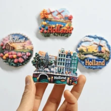 1 pieza, Regalo de vacaciones, Regalo de cumpleaños, Imán de nevera de Canadá, Imán de nevera de molino de viento holandés, Imán de nevera de EE. UU., Regalo de recuerdo de viaje - Multicolor - Ver 3