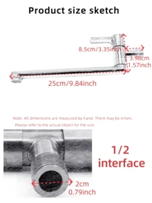 1pc Stainless Steel Wall-Mounted Faucet With Rotatable Storage, Suitable For Bathroom And Kitchen, Silvery Kitchen Items Kitchen Accessories Kitchen Tools - Multicolor - View 3