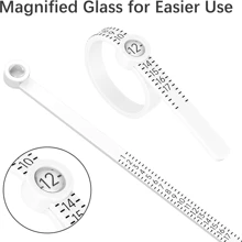 Ring Sizer Measure With Magnifier Finger Gauge Genuine Tester Finger Coil Ring Sizing Tool UK/US/EU/KOR Size Measure Ring Sizer