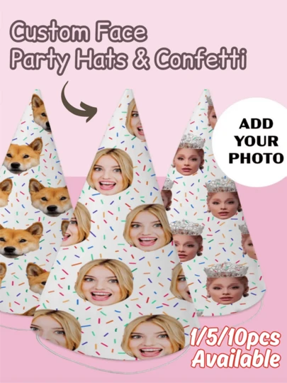 Sombreros de fiesta personalizados con foto, decoraciones de fiesta de cumpleaños, suministros de fiesta de papel, sombreros de foto personalizados, adecuados para cumpleaños de 30, 40, 50 y 60 años, unisex, sombreros de fiesta personalizados para adultos, sombreros de fiesta de cumpleaños, sombreros de fiesta de despedida de soltero/soltera, sombreros de fiesta personalizados, vibraciones de vacaciones, multifuncional, el regalo perfecto para él/ella, el regalo perfecto para ella, novio, papá, novia, mamá, familia, amigos, salón de té, hogar, jardín, oficina, aniversarios, Día de San Valentín, Día de la Madre, cumpleaños, Día del Padre, ceremonias de graduación, bodas, fiestas de inauguración de la casa, estampados de patrones.