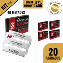 Kit 20 Lâminas LORD PLATINUM Profissional Inox para Barbeiros Cabelereiros Lâmina de Barbear - Multicolorido - Visão 1