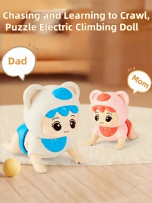 1个音乐婴儿爬行娃娃，适合10个月以上的宝宝 - 学习爬行指导、抬头训练、早期教育、边唱边爬、爬行引导攀爬音乐娃娃，儿童节礼物