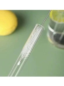 3/5/8pcs Reusable Glass Straws, Approx 7.87 Inches Long X 14mm Wide, Includes Cleaning Brush And Storage Bag, Thick Clear Glass Straws For Smoothies, Milkshakes, Juices, Beverages, Suitable For Home Gatherings, Parties, Weddings,School Supplies - Clear - View 5