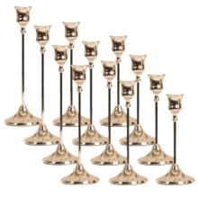 30 件优雅浪漫的欧式婚礼装饰，复古镀金和镀铜，中心烛台，锥形金属烛台，房间和家居装饰 - 銅色 - 查看 17