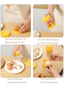 1 件鸡蛋剥壳器、煮鸡蛋剥壳器、煮鸡蛋专用剥壳工具、鸡蛋剥壳器、摇晃即可轻松打开蛋壳、剥壳器、鸡蛋剥壳器、手摇鸡蛋剥壳器、蛋壳分离器、煮鸡蛋剥壳器、厨房工具、鸡蛋工具、可在洗碗机中清洗，易于手洗，特别适合家庭