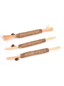 1 pieza Juguete de gato de madera de silvervine, juguetes de palitos de silvervine para gatos de interior, juguetes de masticado para gatos y gatitos agresivos, juguete dental para limpieza de dientes de gatitos, silvervine matatabi para gatos