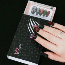 Love Scratch 10PCs 'Trick Faces' Handmade Press-On Nails - L - View 4