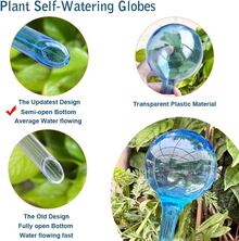 16 Pack Plant Watering Globes, Automatic Plastic Watering Globes, Water Bulbs For Garden Plants, For Indoor And Outdoor Plants, Flowers, Garden Watering Devices (Small, Blue-Gray) - 藍灰色 - 查看 2