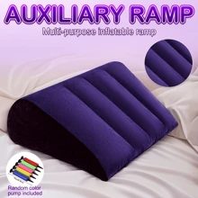 1 pieza Mueble de cama para amantes, Almohada inflable para juegos sexuales (con bomba), Juguetes sexuales, Productos SM para sexo, Juegos sexuales, Herramientas sexuales multifuncionales, Rampa triangular para cama como herramienta para el orgasmo