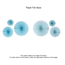 生日派对装饰，蓝色生日装饰套装 - 生日快乐横幅、生日彩旗、6 个悬挂纸扇、5 个蜂巢装饰（男女皆宜） - 藍色紙扇套 - 查看 9