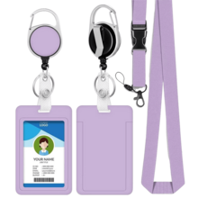 1 件、2/4 件紫色/粉色卡夹，带挂绳，伸缩夹，学生证夹，员工徽章夹，公交卡夹，适合送给朋友、同事、老师、长辈的有意义的新年礼物 - 彩色 - 查看 9