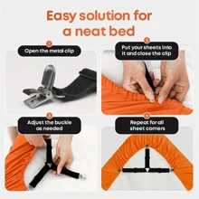 4pcs Sheet Holder Strap Sheet Holder Sheet Holder Buckle - Adjustable Elastic Sheet Holder For Wrinkled Sheets