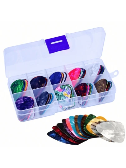 6-50pcs Boxed 0.46mm Sailulu Guitar Picks Pattern Random Ship Cartoon Pick Suit For Guitar Ukulele Bass Musical Instrument Performance Accessories