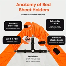 4pcs Sheet Holder Strap Sheet Holder Sheet Holder Buckle - Adjustable Elastic Sheet Holder For Wrinkled Sheets