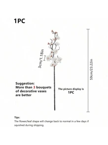1PC/3PCS Artificial Flowers Fake Plum Blossom Silk Wedding Vase For Home Decoration Ornament Holiday Party Valentine's Day New Years Gifts Artificial Plant