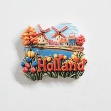 1 pieza, Regalo de vacaciones, Regalo de cumpleaños, Imán de nevera de Canadá, Imán de nevera de molino de viento holandés, Imán de nevera de EE. UU., Regalo de recuerdo de viaje - Multicolor - Ver 11