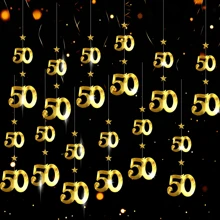 12 Peças Decorações Pendentes Espirais de PVC, Adequadas para Decoração de 50º Aniversário, 50º Aniversário de Casamento, Bottom de Festa