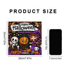 1 Stück Halloween süß & gemütlich: Malbuch für Erwachsene und Jugendliche mit 24 Seiten - Kunst- und Bastelbuch zum Graffiti malen und zeichnen, Malseiten, (Perlmuttcover) süße gruselige Kreaturen in gemütlichen Hygge-Momenten zum Entspannen (Gemütliche Räume Malvorlagen) Geschenk für Freunde & Paare & Familie. Perfektes Geschenk für Halloween! Wieder zur Schule, Muttertag, Geschenk für Mutter, Wieder zur Schule, Schulmaterial