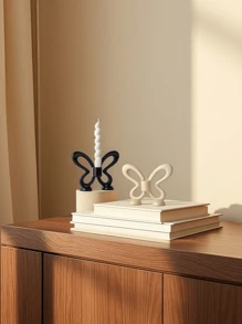 1 Peça Porta-velas de Quatro Orifícios Bege Prateado, adequado para mesas de jantar, salas de estudo, salas de estar e várias ocasiões como um porta-velas decorativo, Casamento