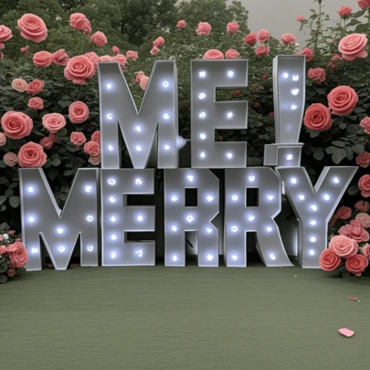 1pc 64cm/25.2in Lighted Letter KT Board Frame, A-Z Plug-In Adjustable Holder With Bracket, Suitable For Birthday Party Anniversary Wedding Proposal Party Decor - Cool White Light, Battery Not Included