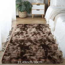 豪华人造毛皮加厚床边长地毯 - 柔软、厚实、耐用，底部防滑，适用于卧室和客厅装饰、客厅地毯