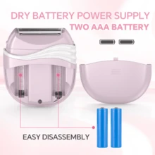 Electric Shaver, Portable Depilator, Women's Electric Razor Powered By 2 AAA Batteries, 3-In-1 Cordless Multipurpose Trimmer For Body, Legs, Underarms, Bikini Area Hair Removal - MG308 - View 6
