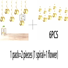 12 Peças Decorações Pendentes Espirais de PVC, Adequadas para Decoração de 50º Aniversário, 50º Aniversário de Casamento, Bottom de Festa