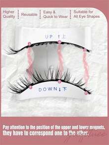 1 对加长翼状天然磁性睫毛，配便携式磁性睫毛盒和睫毛涂抹器套装。无需胶水，随时佩戴方便 - 非常适合日常补妆、通勤、派对、婚礼和旅行场合。 - 自然纖長款 - 查看 7