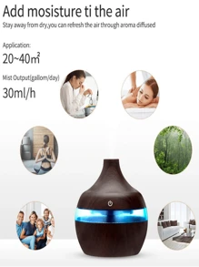1pc Vase Humidifier, Transparent Woodgrain 300ml/USB Home Bedroom Bathroom Air Humidifier, Air Purifier, Mist Sprayer, Car Diffuser, Great Gift For Coworkers