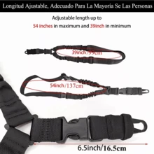 Correa Elástica Para Rifle De Un Solo Punto, Correa Militar - Negro - Ver 4