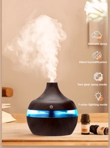 1pc Vase Humidifier, Transparent Woodgrain 300ml/USB Home Bedroom Bathroom Air Humidifier, Air Purifier, Mist Sprayer, Car Diffuser, Great Gift For Coworkers