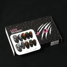 Love Scratch 10PCs 'Trick Faces' Handmade Press-On Nails - L - View 1