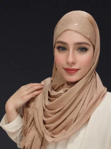 1 Piece Women's Hot Diamond Plain Jersey Hijab Shawl Soft Headscarf Arabic Casual Long Scarf Conservative Solid Color Headscarf Suitable For Daily Use For Dress - A - View 6