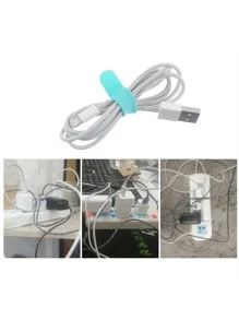 60/30/10PCS Silicone Cable Organizer Travel Reusable USB Wire Cable Ties Cable Winder Wire Organizer Cable Cord Storage Holder Bag