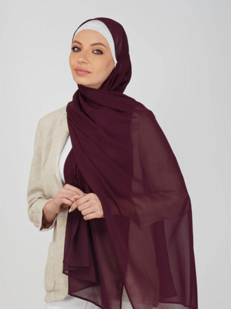 1pc Women's Solid Color Scarf, Chiffon Headscarf For Casual Everyday Wear Veiled Clothes,Abayas Accessories Soft Hijab