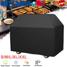 BBQ Grill Cover | Heavy-Duty Outdoor BBQ Protector| Fits Multiple Grill Sizes | Black, Rip-Resistant Material With Drawstring Closure | All-Weather Protection For Patio And Garden, Grill Covers For Outside - Black L 145*61*117cm - View 1