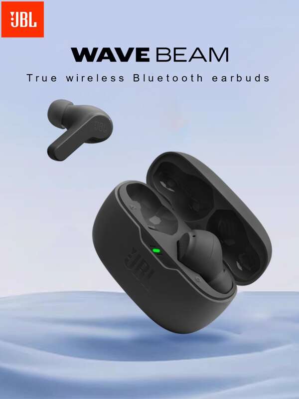 JBL Căști Bluetooth True Wireless WAVE BEAM pentru sport, alergare, anulare a zgomotului, impermeabile