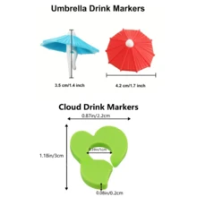 1Set Silicone Wine Glass Labels, Water And Drink Cup Decorations, Party Wine And Champagne Flute Identification Markers, Wedding And Birthday Supplies, Home And Party Decorations - Multicolor - View 3