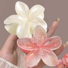 2 unidades/1 unidade de presilhas de cabelo femininas em acrílico com flores grandes, estilo romântico e delicado, presilhas de cabelo tipo scrunchie, grampo de cabelo floral para uso casual, adequado para viagens e uso diário, acessórios de cabelo femininos, presilhas de garra para o verão, festivais e aniversários. - Multicolorido - Ver 2