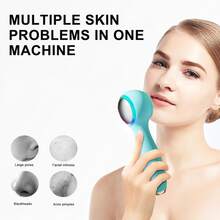 Silicone Face Cleansing Brush, Hot & Cold Face Exfoliating Scrub For Cleaning, Exfoliating And Massage, Waterproof Electric Face Brush For Men & Women - Màu xanh lam - Xem 6