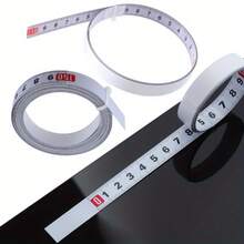 1 件木工 T 型轨道卷尺 0.5 英寸宽自粘式公制刻度尺适用于斜切轨道路由器台锯测量工具 - 白色 - 查看 1