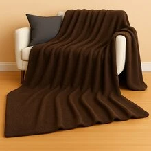 Blanket Duvet Quilt And Blanket Double Queen Size Double Sided Blanket And Sherpa Sheepskin - 棕色毯子 - 查看 1