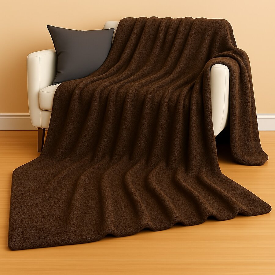 Blanket Duvet Quilt And Blanket Double Queen Size Double Sided Blanket And Sherpa Sheepskin - 棕色毯子 - 查看 1