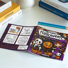 1 Stück Halloween süß & gemütlich: Malbuch für Erwachsene und Jugendliche mit 24 Seiten - Kunst- und Bastelbuch zum Graffiti malen und zeichnen, Malseiten, (Perlmuttcover) süße gruselige Kreaturen in gemütlichen Hygge-Momenten zum Entspannen (Gemütliche Räume Malvorlagen) Geschenk für Freunde & Paare & Familie. Perfektes Geschenk für Halloween! Wieder zur Schule, Muttertag, Geschenk für Mutter, Wieder zur Schule, Schulmaterial