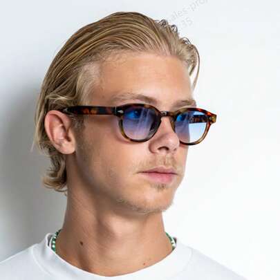 1PC Retro Round Glasses For Men Classic Vintage Men Round Glasses For Outdoor Wear Women Blue Shades Halloween Accessories Back To School Fashionable Preppy School Look