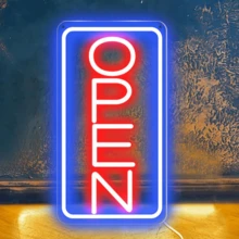 1ps LED OPEN 霓虹灯，USB 供电霓虹灯，适用于俱乐部、商务餐厅、咖啡厅、多用途装饰壁挂灯 - open - 查看 4