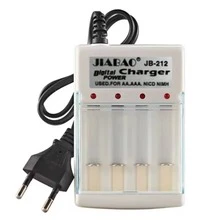 Cargador de batería con 4 pilas AAA recargables, luz indicadora LED, protección inteligente, perfecto para controles remotos y juguetes. - Blanco - Ver 9