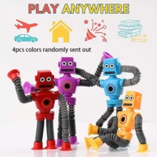 1 件装吸盘机器人可变形可扩展儿童卡通创意益智挤压玩具（部分颜色随机） - 彩色 - 查看 4