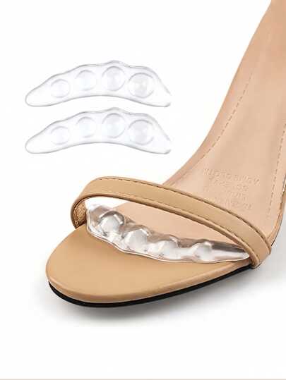 QKC 2pcs Anti-Slip Metatarsal Pads, Transparent Hidden Half-Length Insoles, Anti-Skid & Wear-Resistant Shoe Pads, Suitable For High Heels