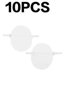 Wiederverwendbare Achselhöhlenkissen - Schweißkissen für die Achselhöhle mit verstellbaren Trägern unsichtbar, schweißhemmend, atmungsaktiv, waschbar - diskrete Schutzausrüstung für Hidschab, T-Shirts, Sommer, Sport, Reisen (Weiß, 10/8/6/4/2 Stück)